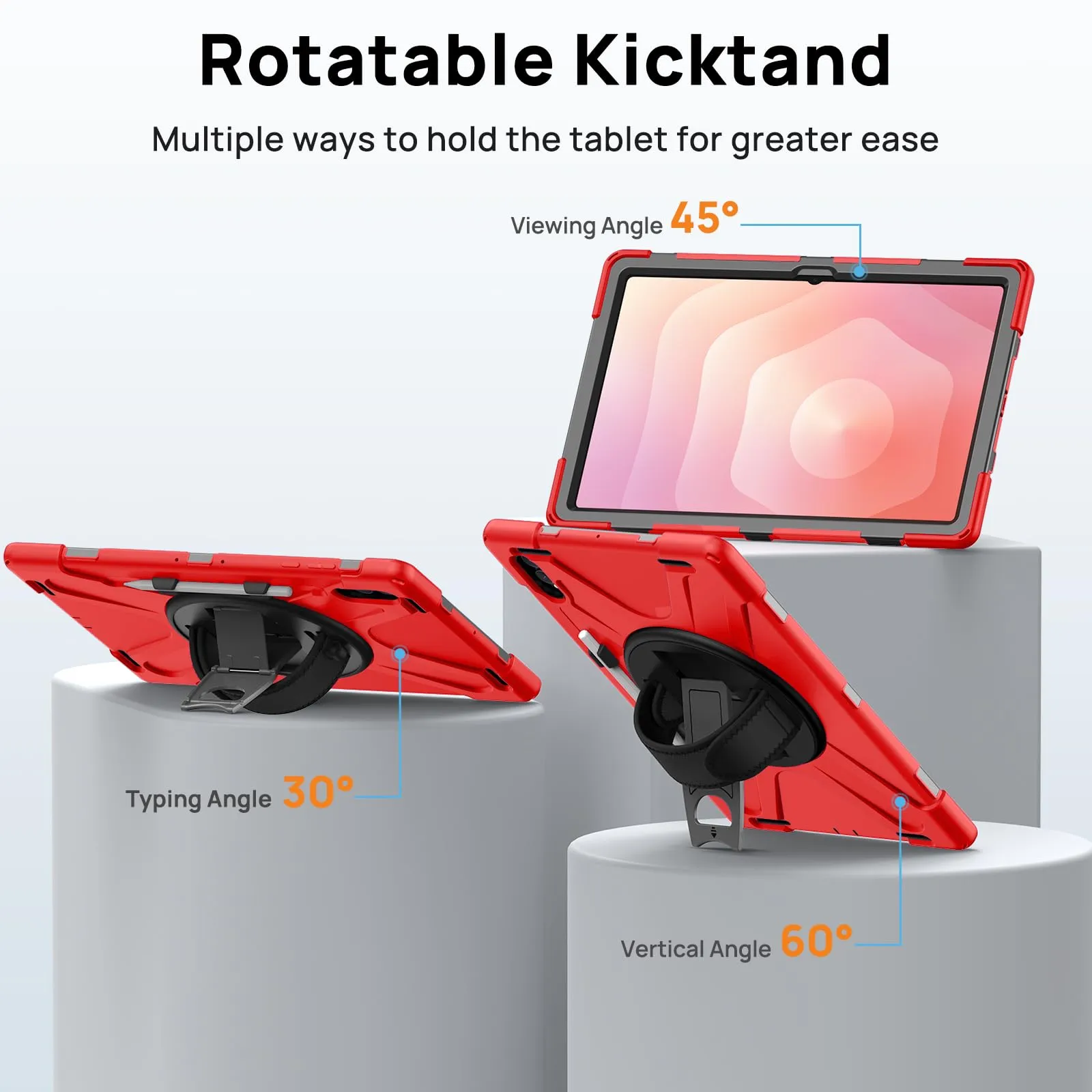 Gerutek Cover per Samsung Galaxy Tab S12 Ultra/ S11 Ultra 14.6'', Rosso - immagine 5