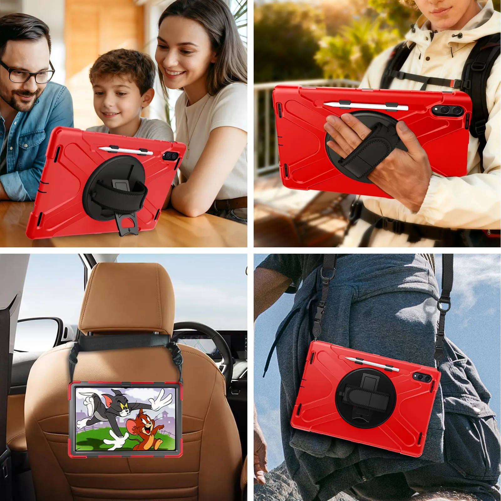 Gerutek Cover per Samsung Galaxy Tab S12 Ultra/ S11 Ultra 14.6'', Rosso - immagine 7