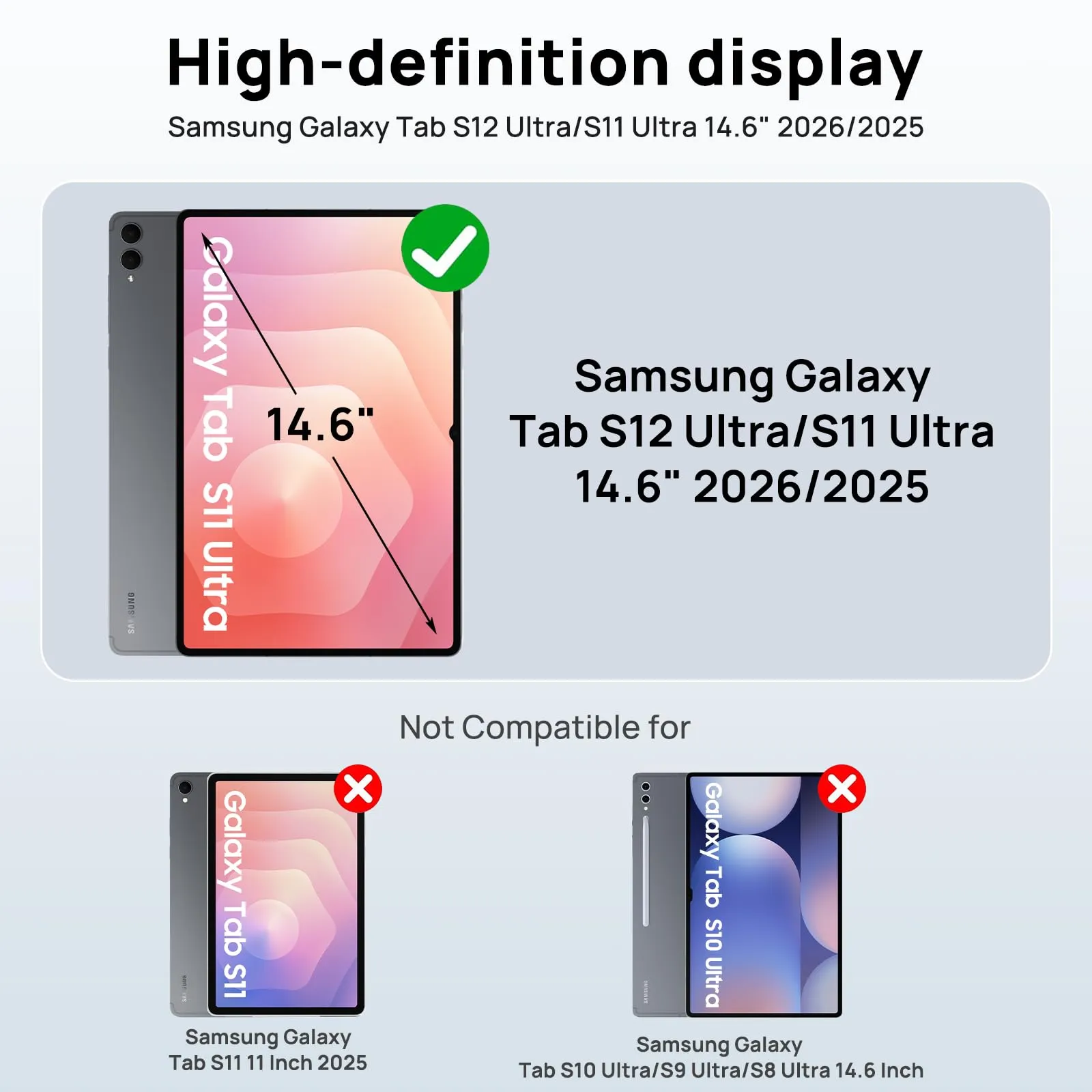 Gerutek Cover per Samsung Galaxy Tab S12 Ultra/ S11 Ultra 14.6'',Arcobaleno - immagine 2