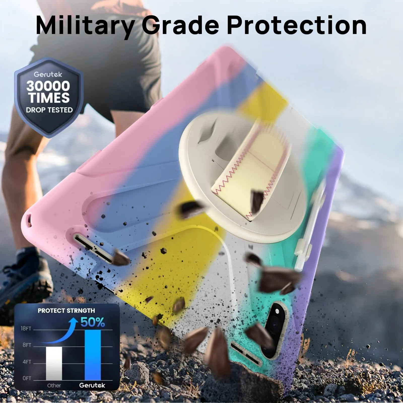 Gerutek Cover per Samsung Galaxy Tab S12 Ultra/ S11 Ultra 14.6'',Arcobaleno - immagine 4