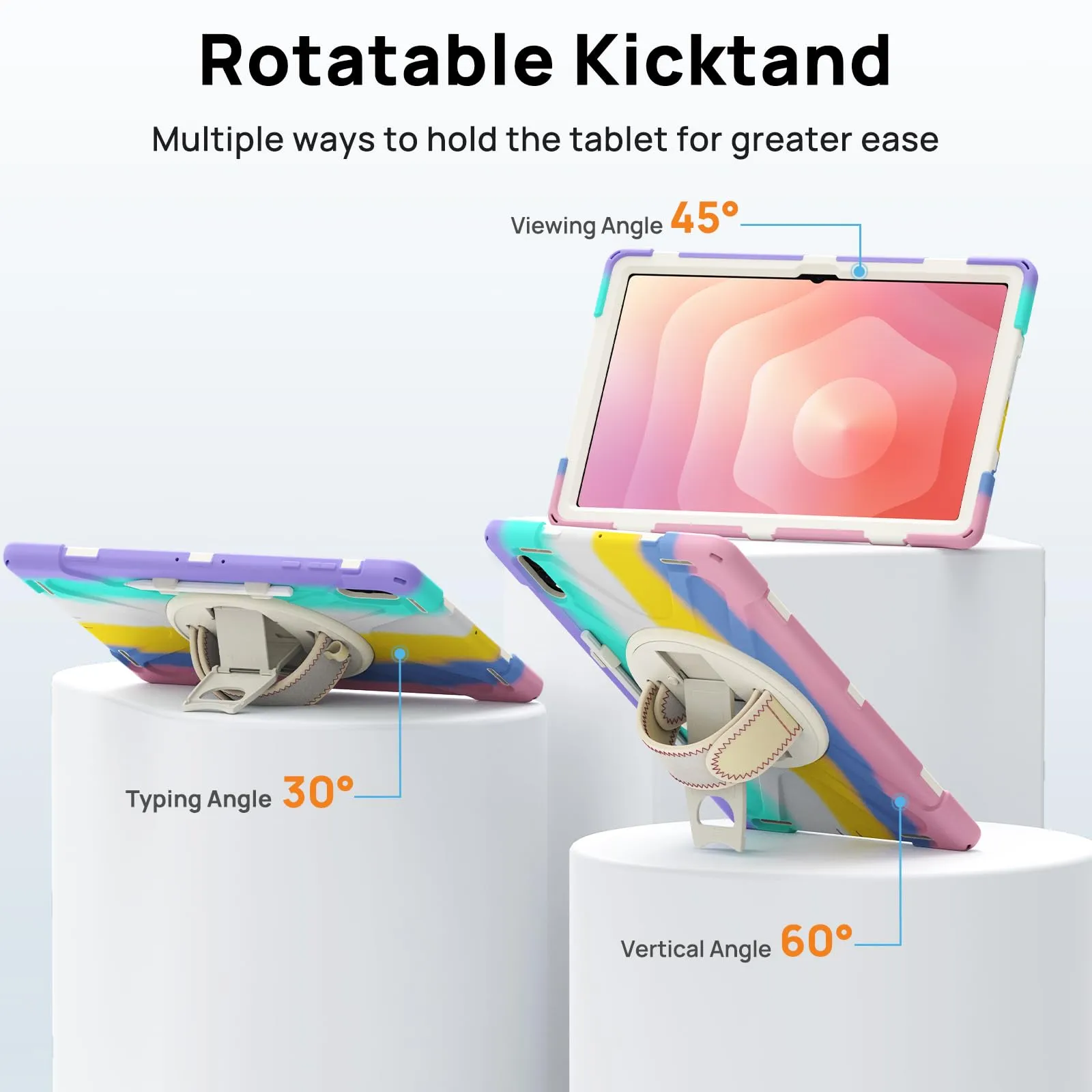 Gerutek Cover per Samsung Galaxy Tab S12 Ultra/ S11 Ultra 14.6'',Arcobaleno - immagine 5