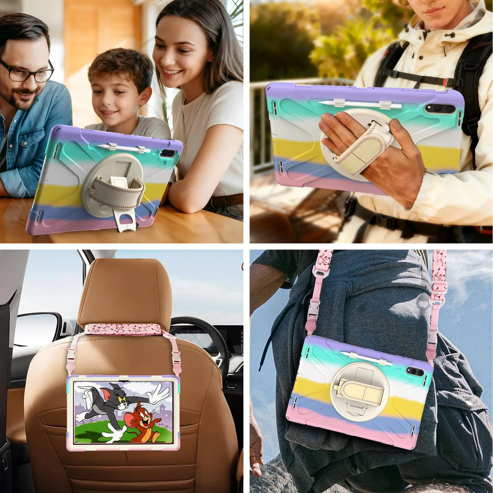 Gerutek Cover per Samsung Galaxy Tab S12 Ultra/ S11 Ultra 14.6'',Arcobaleno - immagine 7