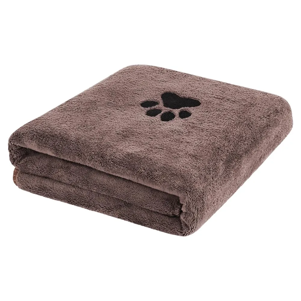 Adiwo Asciugamani per Cani, 140x70cm Asciugamano Microfibra, Asciugamani Pet Morbidi e ad Asciugatura Rapida, Super Assorbente, Coperta Animali per Cani e Gatti di Piccola e Grande Taglia (Marrone) - immagine 9