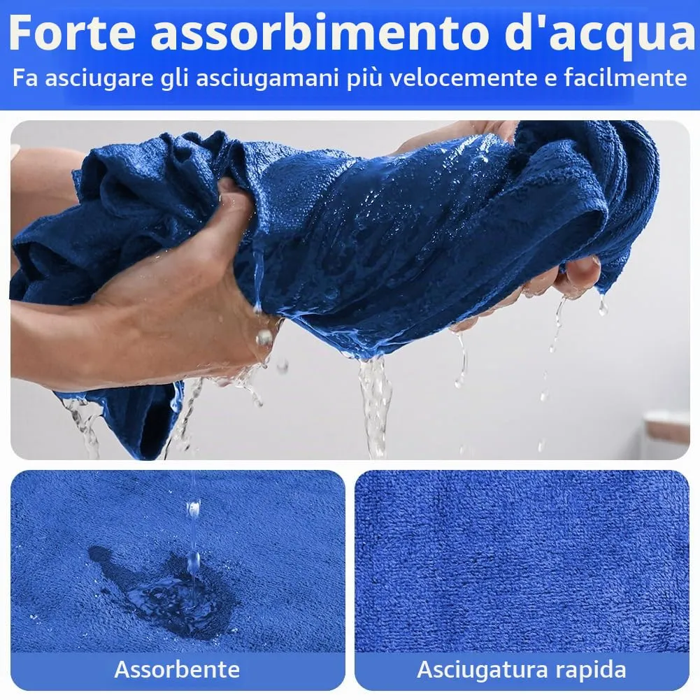 Adiwo Asciugamani per Cani, 140x70cm Asciugamano Microfibra, Asciugamani Pet Morbidi e ad Asciugatura Rapida, Super Assorbente, Coperta Animali per Cani e Gatti di Piccola e Grande Taglia (Blu Reale) - immagine 5