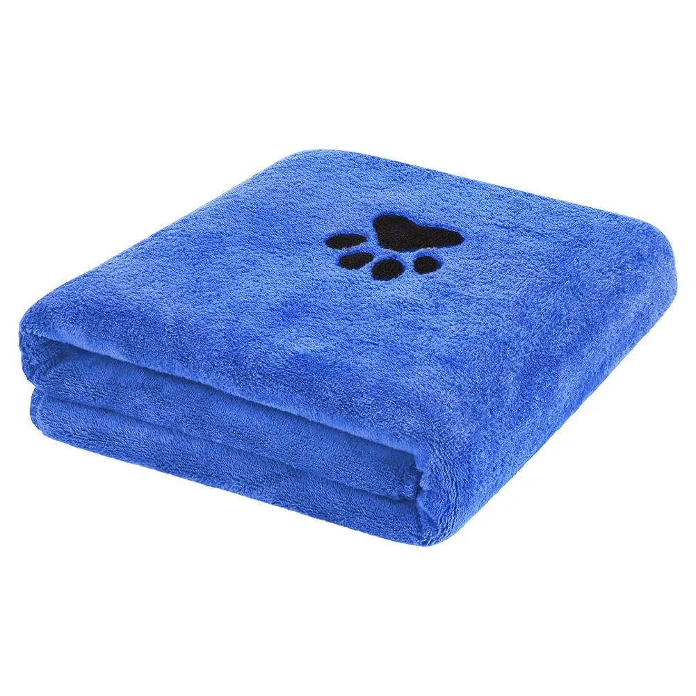Adiwo Asciugamani per Cani, 140x70cm Asciugamano Microfibra, Asciugamani Pet Morbidi e ad Asciugatura Rapida, Super Assorbente, Coperta Animali per Cani e Gatti di Piccola e Grande Taglia (Blu Reale) - immagine 9