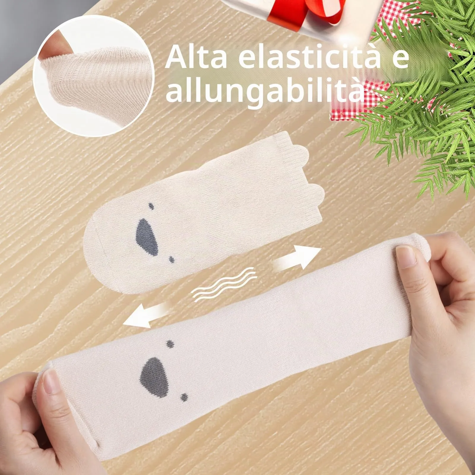 Bigqin 4 Paia Calzini Antiscivolo Bambino Cotone Bimbi Bambini,Addensati Invernali Caldi Calzini di Cotone Antiscivolo, Leone Marrone/Procione Color Cachi/Gatto Blu/Cucciolo Beige, per 0-1 anni - immagine 4