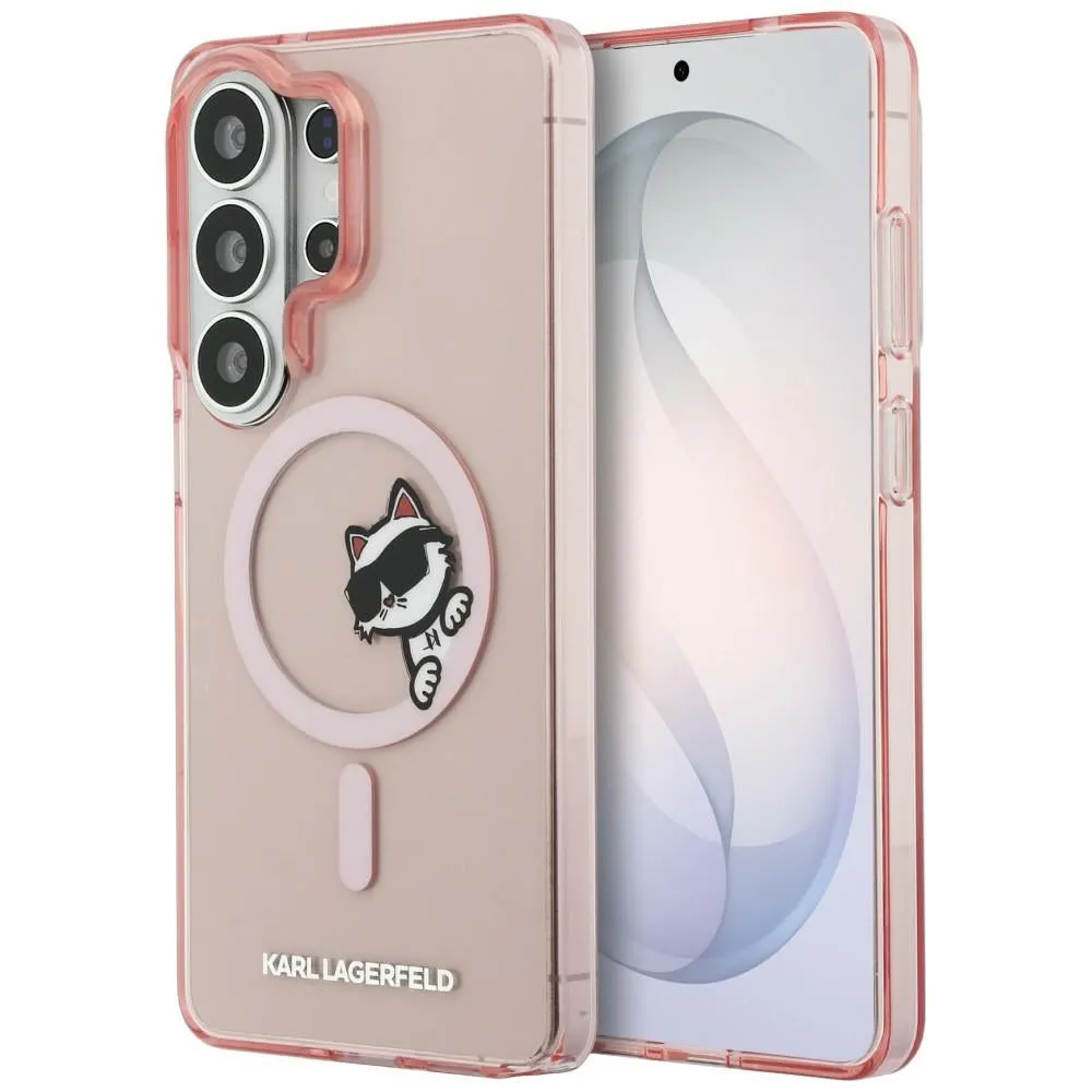 Custodia MagSafe per Samsung Galaxy S26 Ultra S948, Karl Lagerfeld, IML Choupette Peekaboo Logo, Rosa - immagine 1