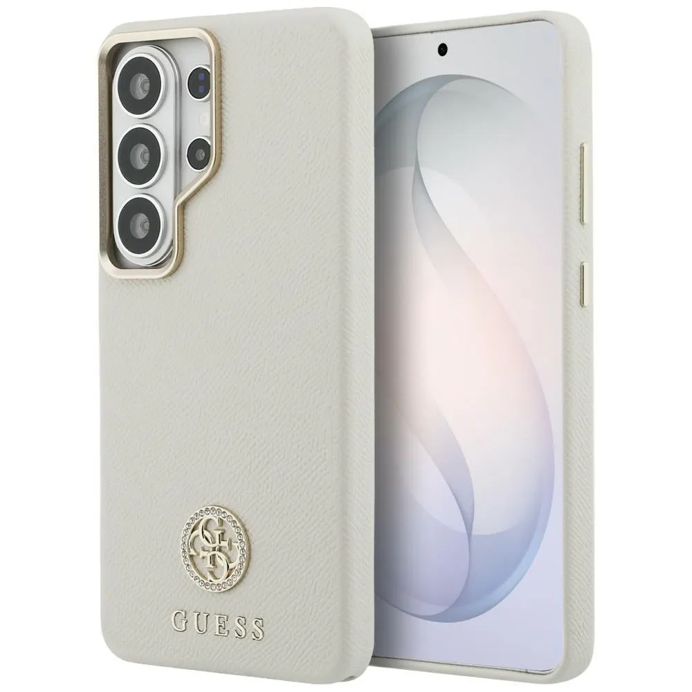 Custodia MagSafe per Samsung Galaxy S26 Ultra S948, Guess, Rhinestone Round Logo, Beige - immagine 1