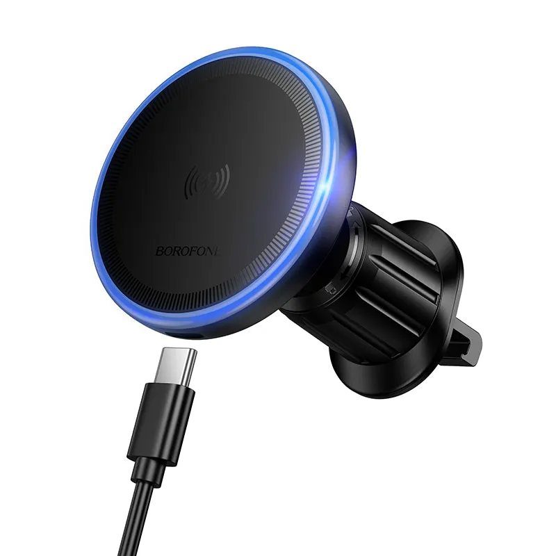 Caricabatterie Auto Wireless Borofone BH224 Flash, 15W, 1.67A, Nero - immagine 1