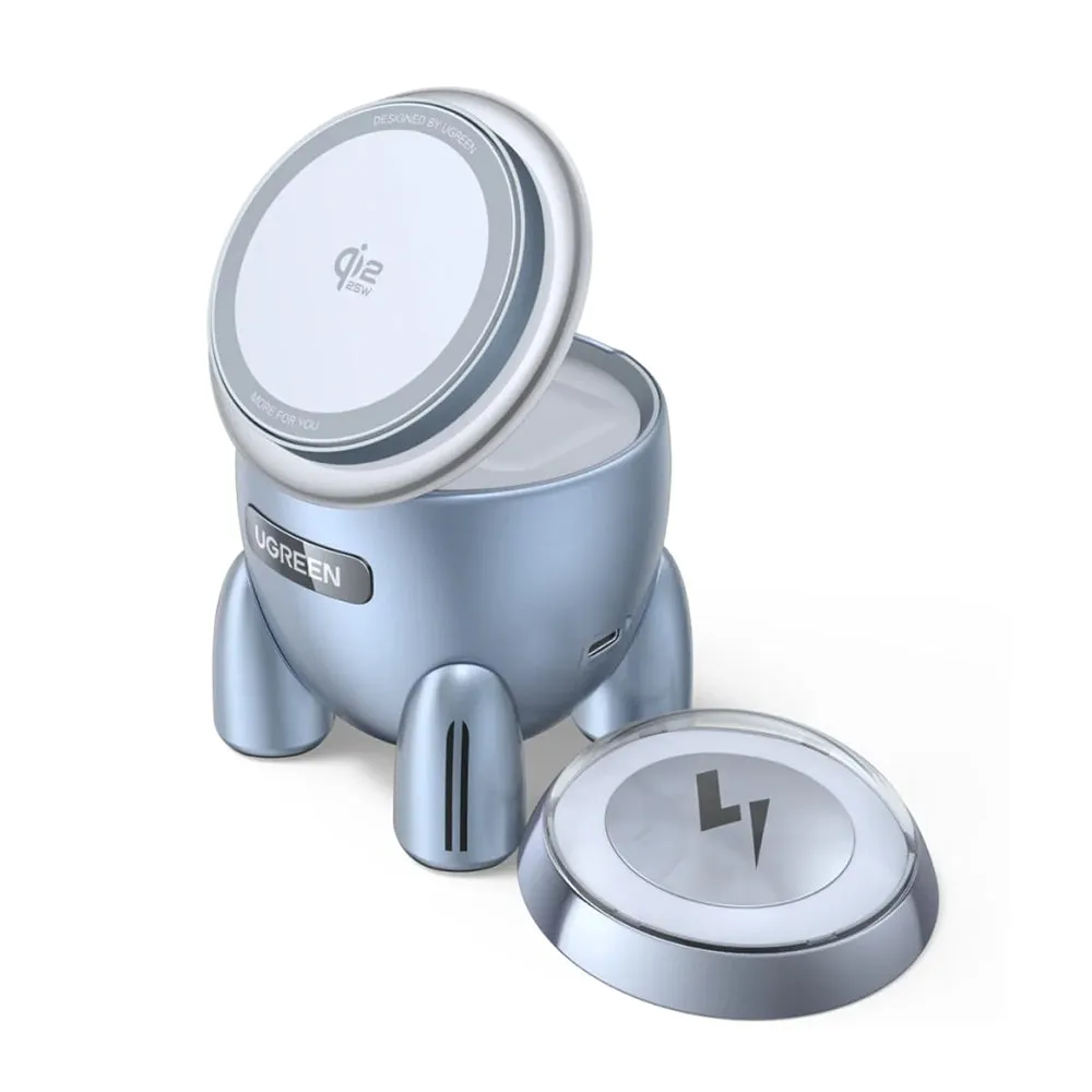 Caricabatterie Wireless UGREEN W713 2in1, 25W, Blu - immagine 1