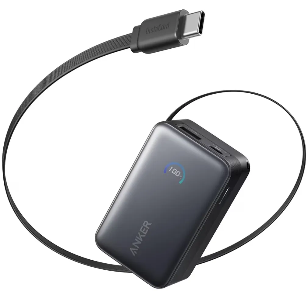 Batteria Esterna Anker Nano, 10000mAh, 45W, QC + PD, 1 x USB-A - 2 x USB-C, Nera A1638H11 - immagine 1