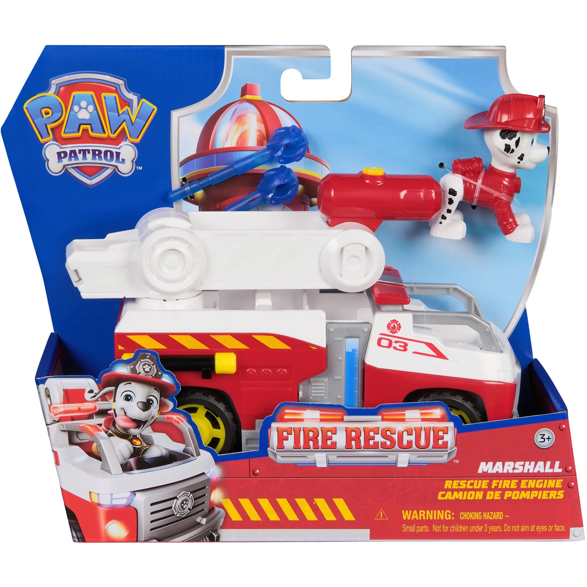 PAW Patrol Fire Rescue: Camion dei Pompieri di Marshall con Personaggio, Lanciamissili e Veicolo Giocattolo, Giocattoli per Bambini e Bambine, 3+ Anni, veicolo da gioco - immagine 1