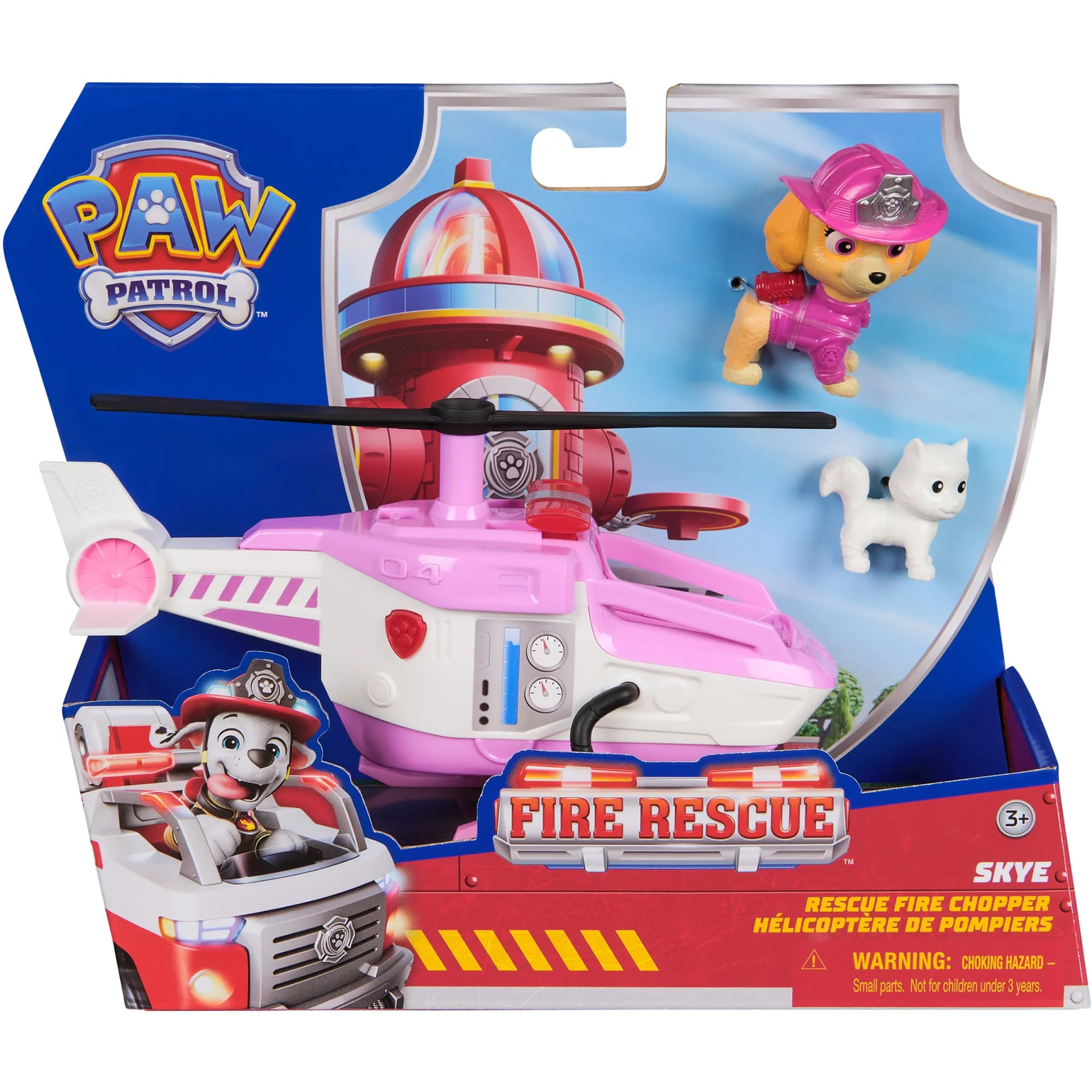 PAW Patrol Fire Rescue: Elicottero Antincendio di Skye con Personaggio, Gattino ed Elicottero Giocattolo, Giocattoli per Bambini e Bambine, 3+ Anni, veicolo da gioco - immagine 1