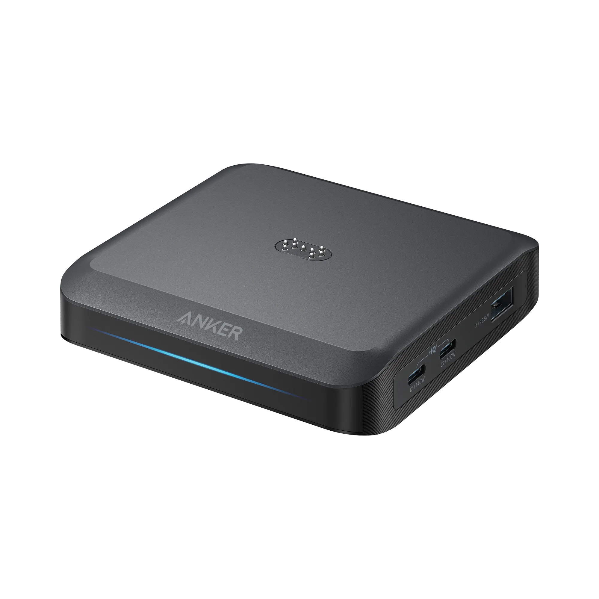 Caricabatterie Stazione Anker per batteria esterna Prime, 150W, 5A, 1 x Pogo Pin - 1 x USB-A - 2 x USB-C, Nero A1903G11 - immagine 1