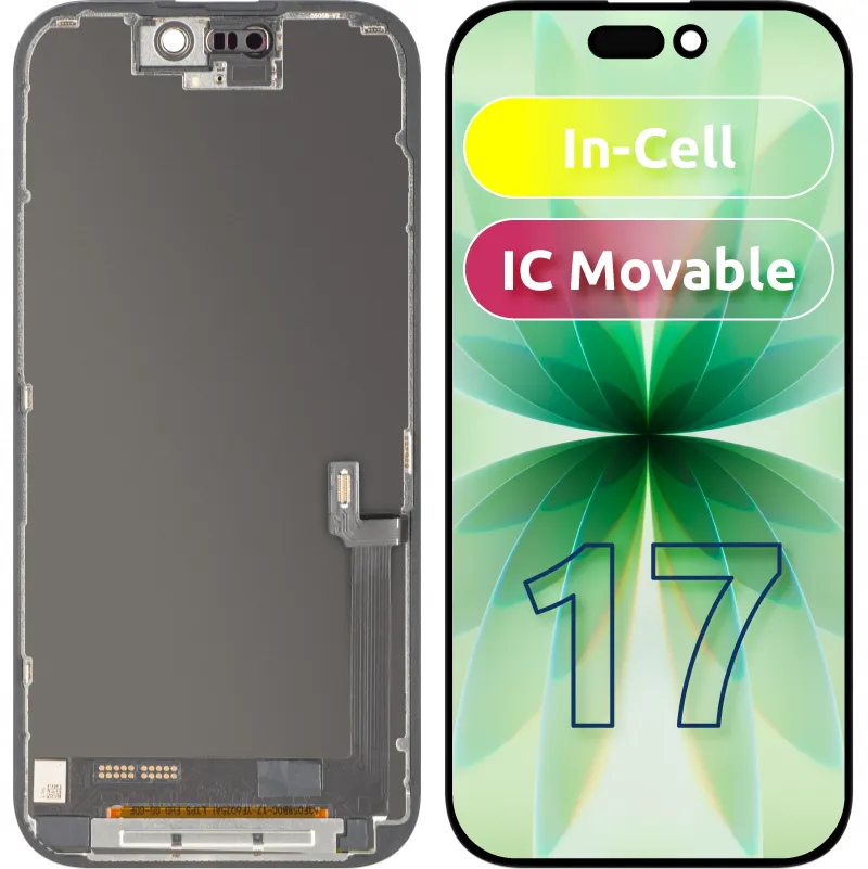 Display con Touchscreen ZY per Apple iPhone 17, con Cornice, Versione LCD In-Cell IC Movable, Nero - immagine 1