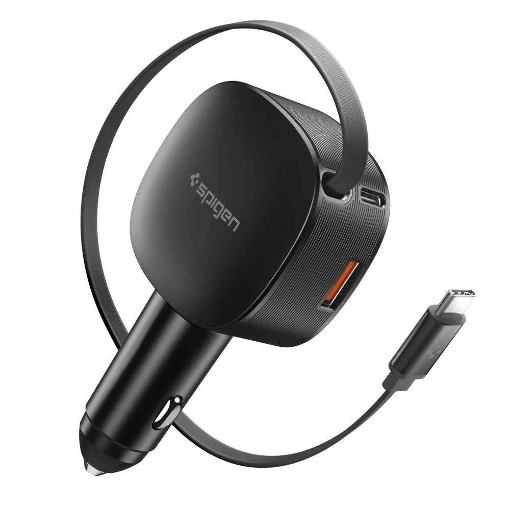 Caricatore Auto Con Cavo USB-C Spigen EV603BT Essential, 60W, 3A, 1 x USB-A - 1 x USB-C, Nero ACP10515 - immagine 1