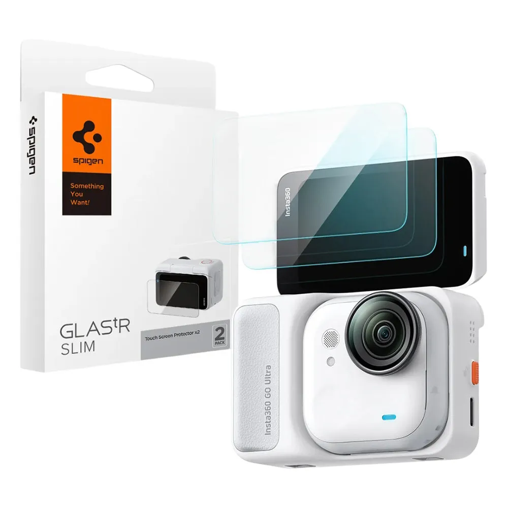 Pellicola Protettiva Schermo Spigen GlastR Slim per Insta360 Go Ultra, Vetro Temperato, Set 2 pezzi AGL11171 - immagine 1