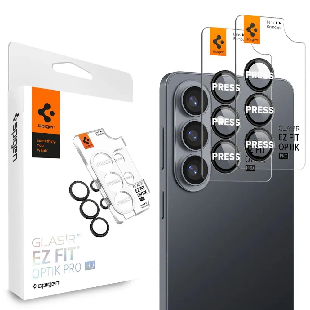Pellicola Protettiva Posteriore Spigen GlastR EZ FIT Optik Pro HD per Samsung Galaxy S26 Plus S947, Vetro Temperato, Set 2 pezzi, Nera - immagine 1