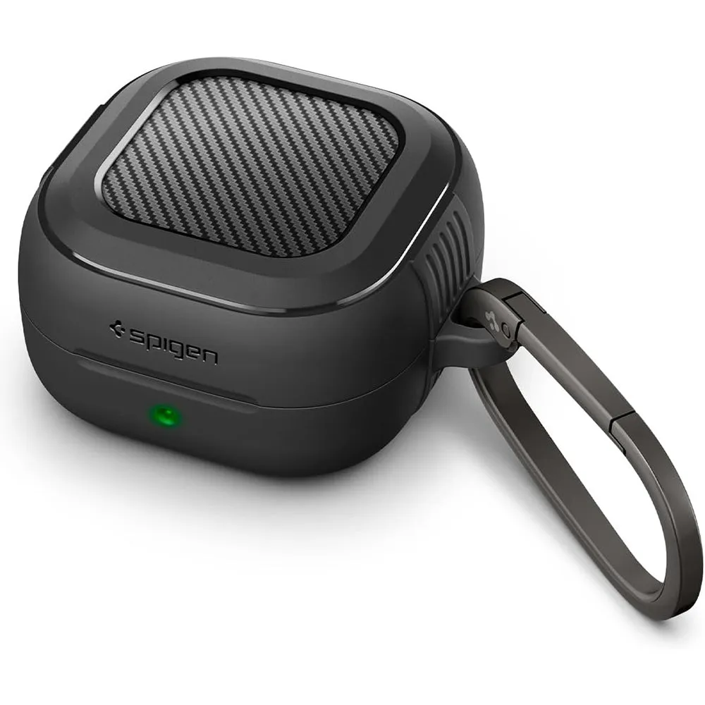 Custodia Spigen Rugged Armor per Samsung Galaxy Buds4 / Buds4 Pro, Nera Opaca ACS11200 - immagine 1