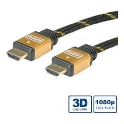 Cavo HDMI TOP High Speed con ethernet Black e Gold 15m 11 04 5508 - immagine 1
