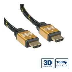 Cavo HDMI TOP High Speed con Ethernet Black e Gold 1m RO11 04 5501 - immagine 1