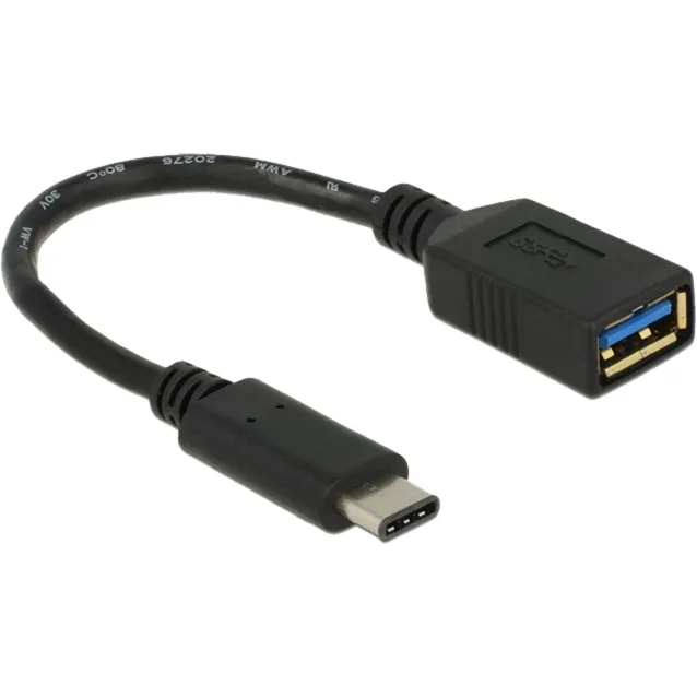 0.15m USB 3.1 cavo USB 0,15 m USB 3.2 Gen 2 (3.1 Gen 2) USB C USB A Nero, Adattatore - immagine 1