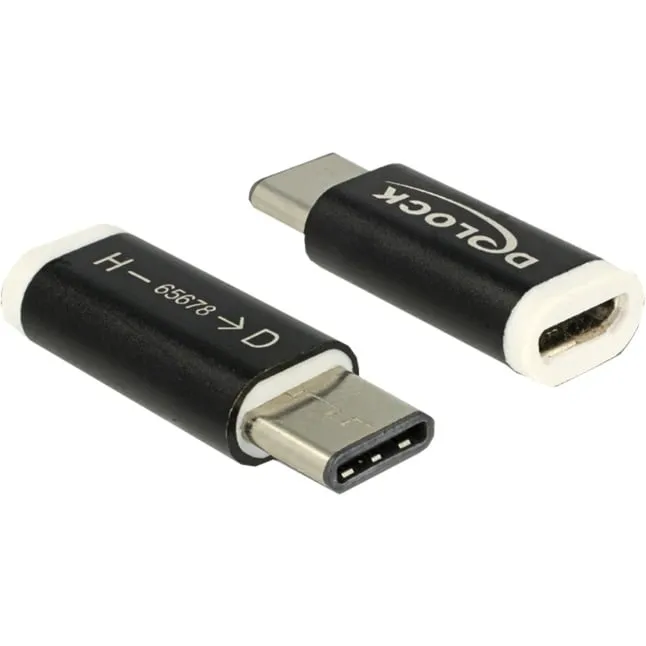 65678 adattatore per inversione del genere dei cavi USB 2.0-C USB 2.0 Micro-B Nero, Bianco - immagine 1