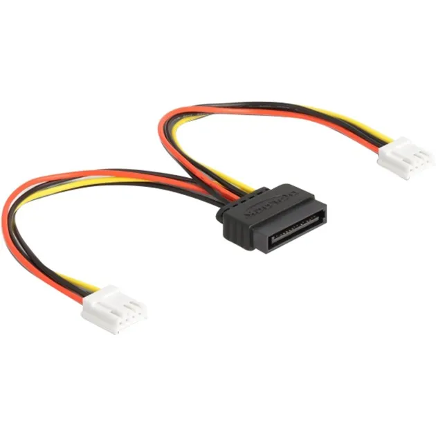 Cavo adattatore di alimentazione SATA 15 pin maschio > 2x Floppy 4 pin femmina - immagine 1