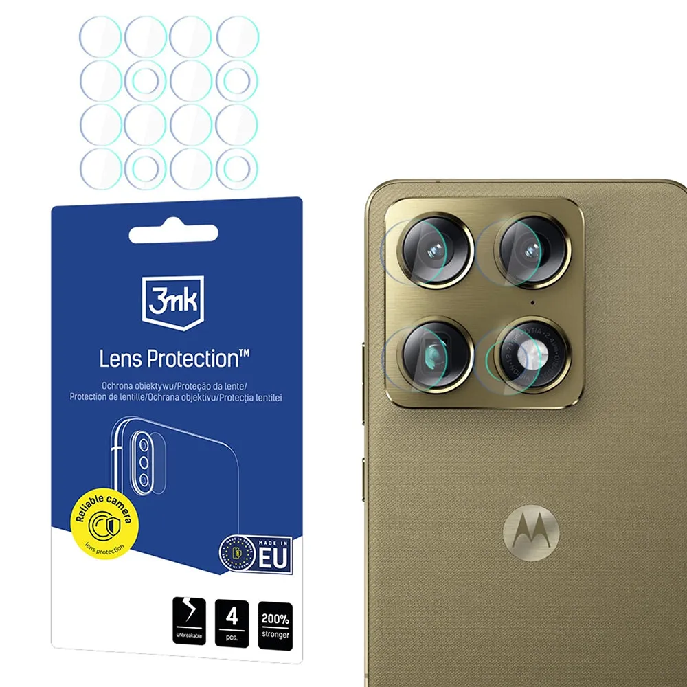 Pellicola Protettiva Posteriore per Fotocamera 3MK Protection per Motorola Edge 70 Ultra / Signature, Vetro Flessibile, Set 4 pezzi, Trasparente - immagine 1