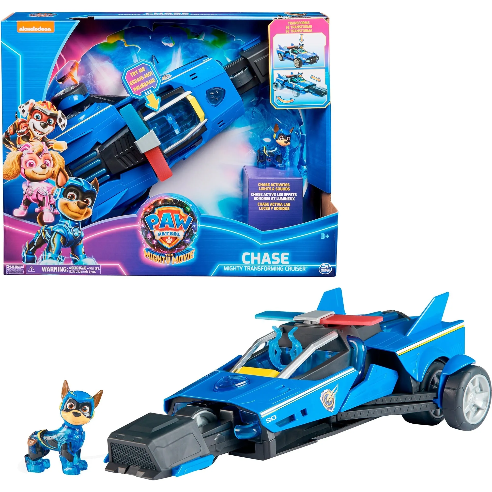 Paw Patrol, Mighty Cruiser di Chase, con Luci e Suoni, dal Super Film, Giochi Paw Patrol per Bambini e Bambine, 3+ anni, veicolo da gioco - immagine 1