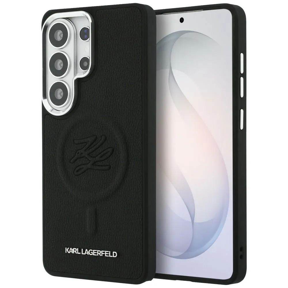 Custodia MagSafe per Samsung Galaxy S26 Ultra S948, Karl Lagerfeld, Initial Logo Debossed, Nera - immagine 1