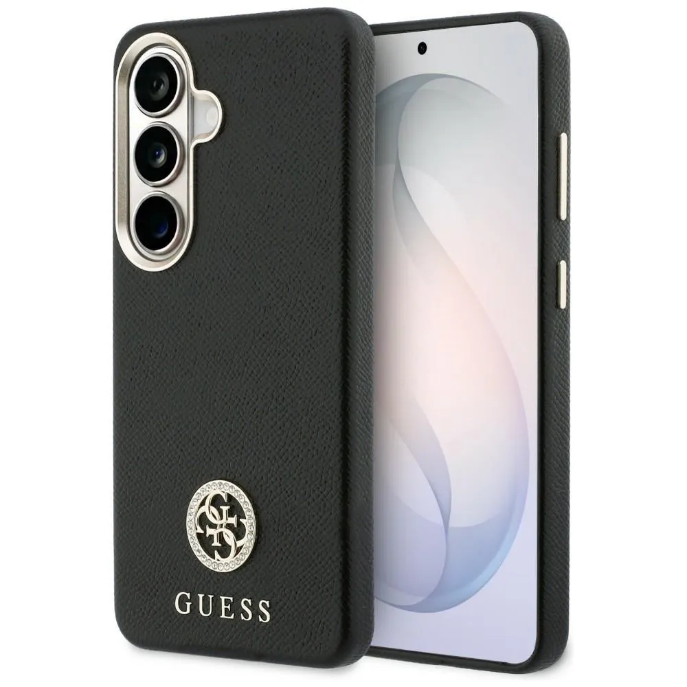 Custodia MagSafe per Samsung Galaxy S26 Plus S947, Guess, Rhinestone Round Logo, Nera - immagine 1