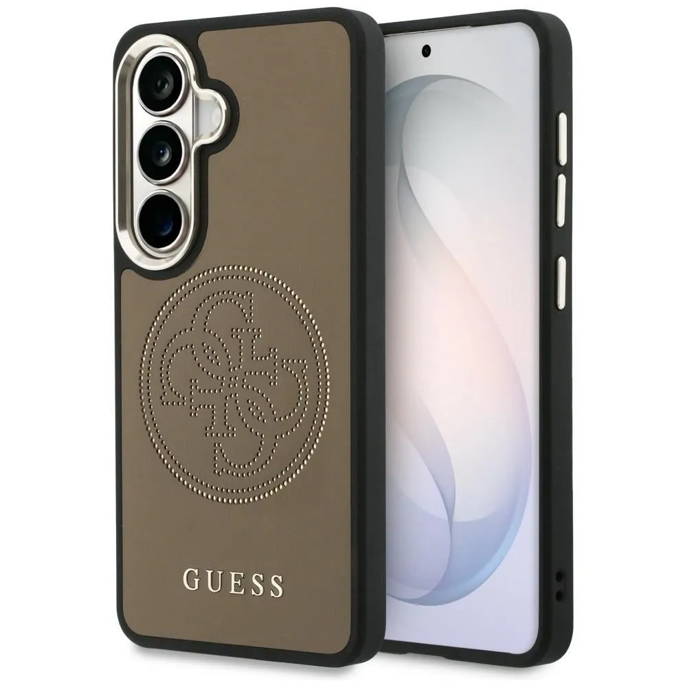 Custodia MagSafe per Samsung Galaxy S26 S942, Guess, Logo Perforato, Marrone - immagine 1