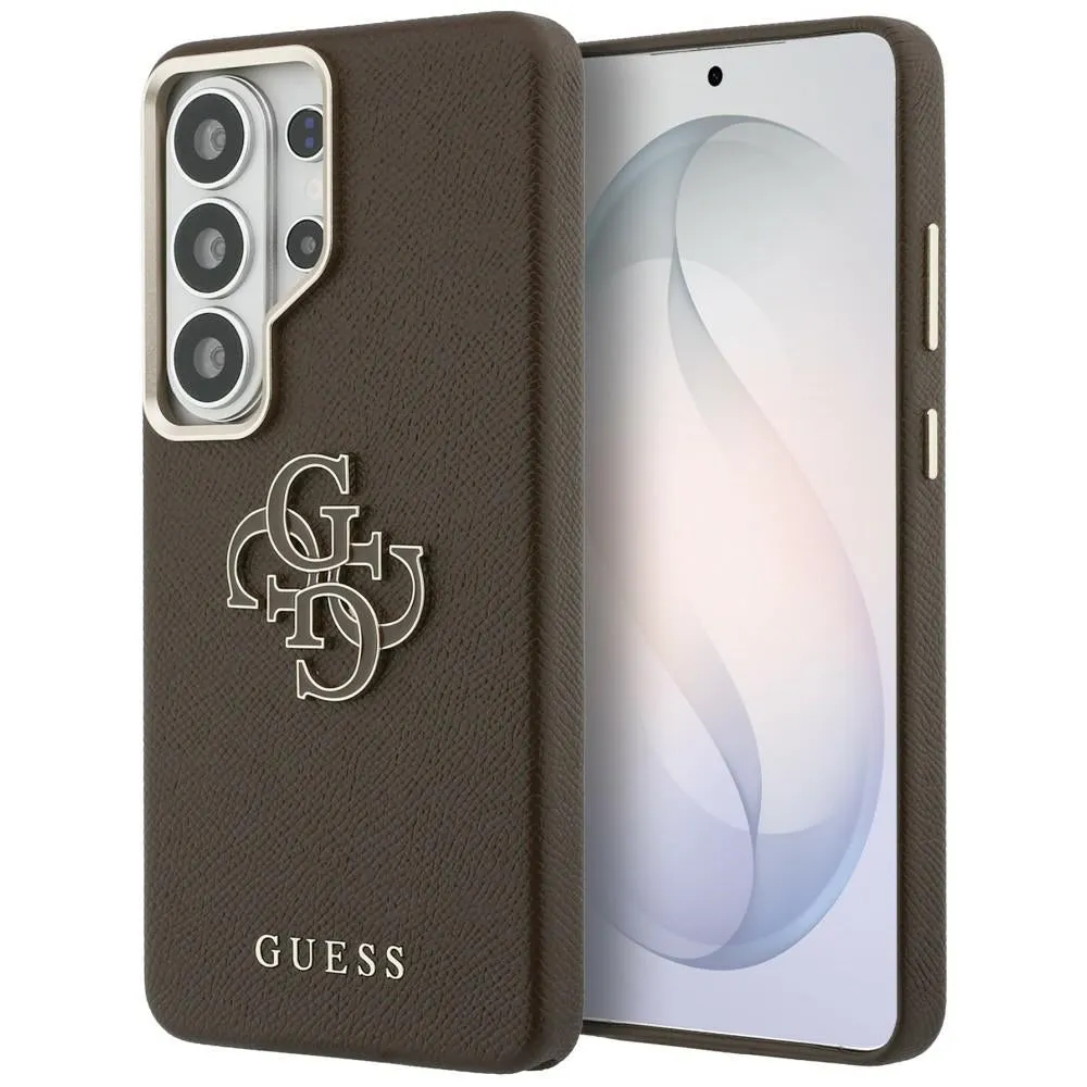 Custodia per Samsung Galaxy S26 Ultra S948, Guess, 4G Grained Big and Classic Logo, Marrone - immagine 1