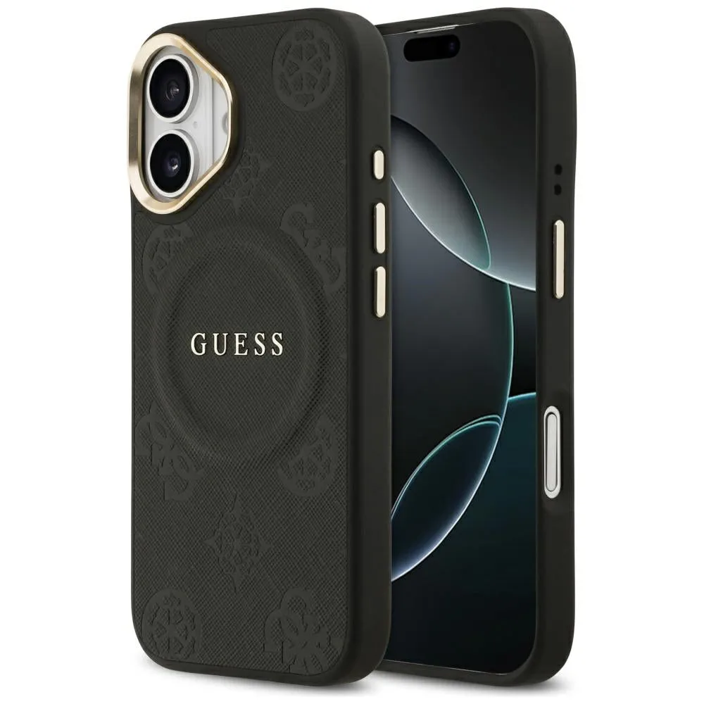 Custodia MagSafe per Apple iPhone 17, Guess, Peony Hot Stamp, Nera - immagine 1