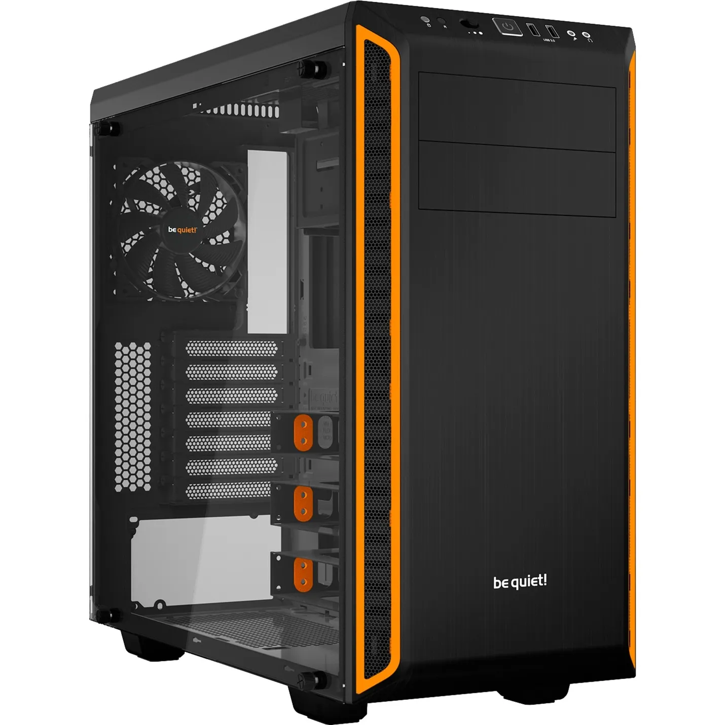 Pure Base 600 Window Midi Tower Nero, Arancione, Chassis Tower - immagine 1