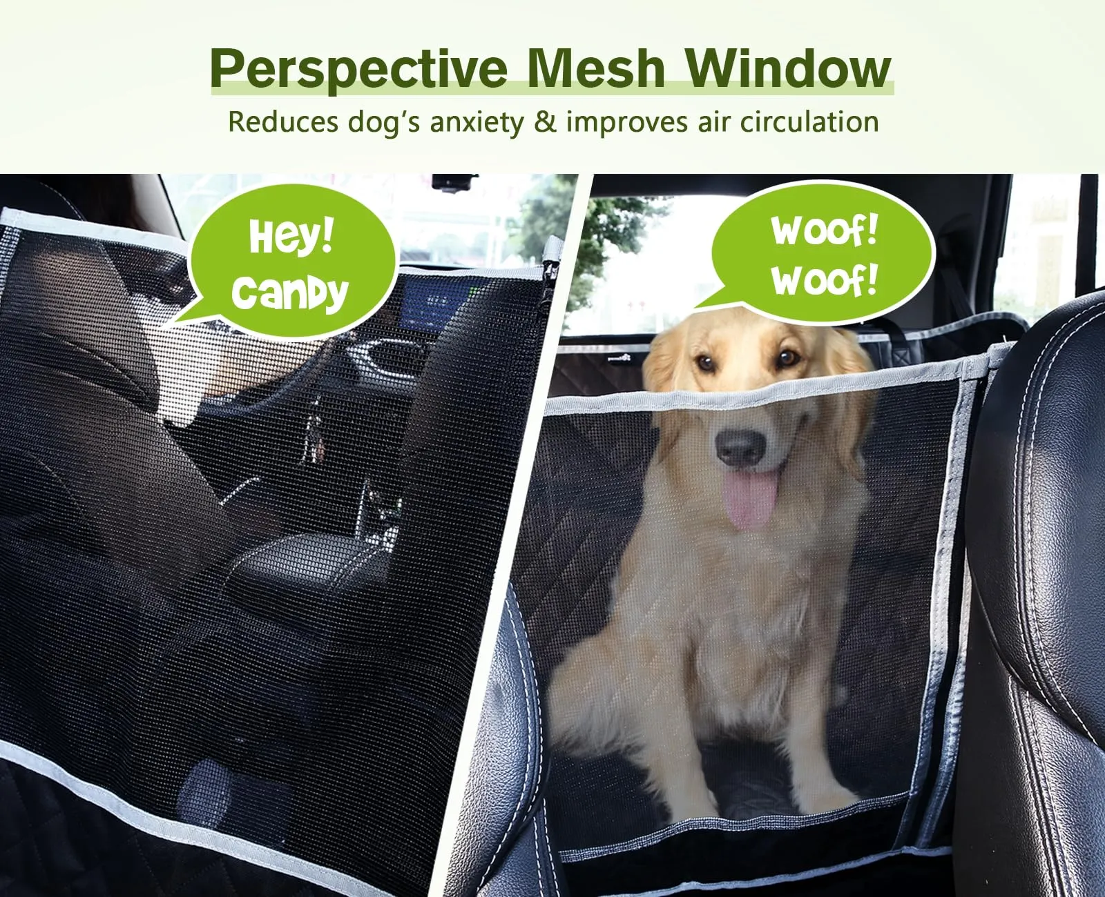 Pecute Coprisedile per Auto per Cani, Copri Bagagliaio Auto, Sedile Auto per Animali Domestici Impermeabile, Spesso Resistente con Rete di Prospettiva e Sacchetto - immagine 2