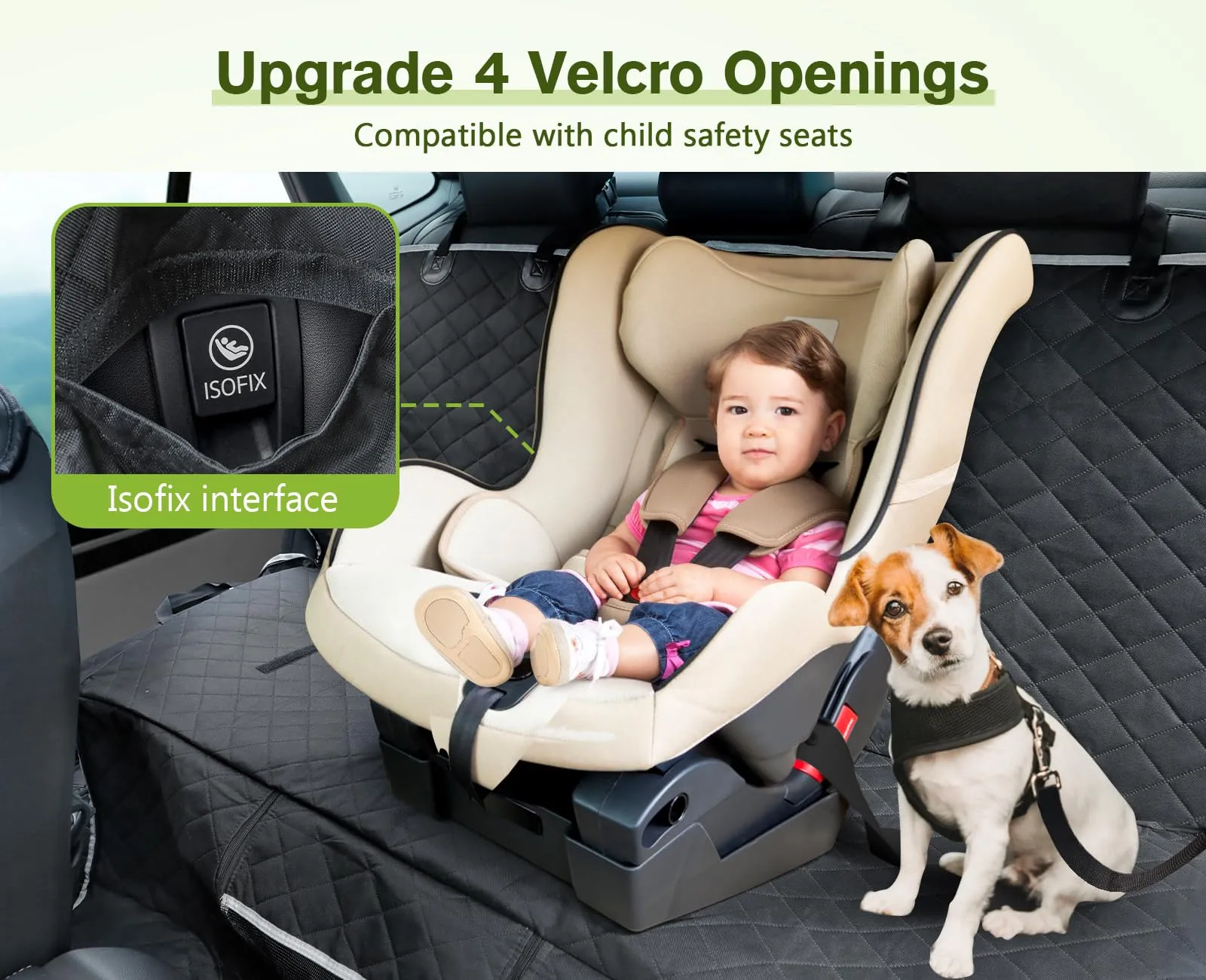 Pecute Coprisedile per Auto per Cani, Copri Bagagliaio Auto, Sedile Auto per Animali Domestici Impermeabile, Spesso Resistente con Rete di Prospettiva e Sacchetto - immagine 3