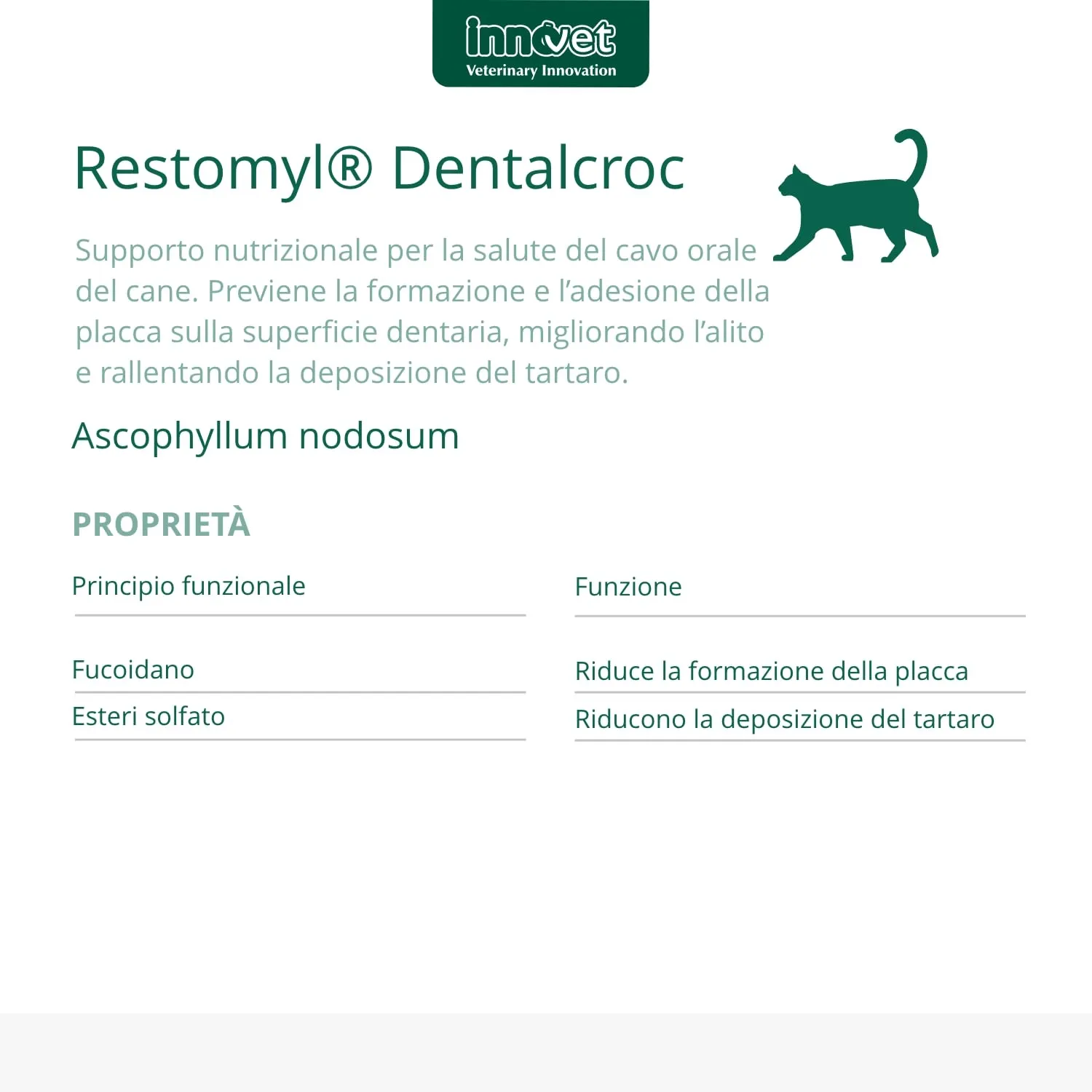 Innovet Restomyl Dentalcroc, Supporto nutrizionale, Migliora l'alito. Controlla e previene la Placca e Il Tartaro dei Gatti - Confezione con Busta da 60 g - immagine 3