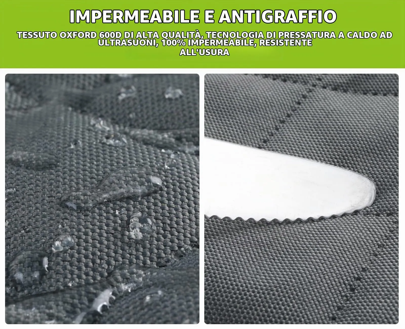 Pecute Coprisedile per Cani Posteriore Universale per Sedile dell'Auto per Animali Domestici Impermeabile Spesso Resistente con Rete di Prospettiva e Sacchetto - immagine 4