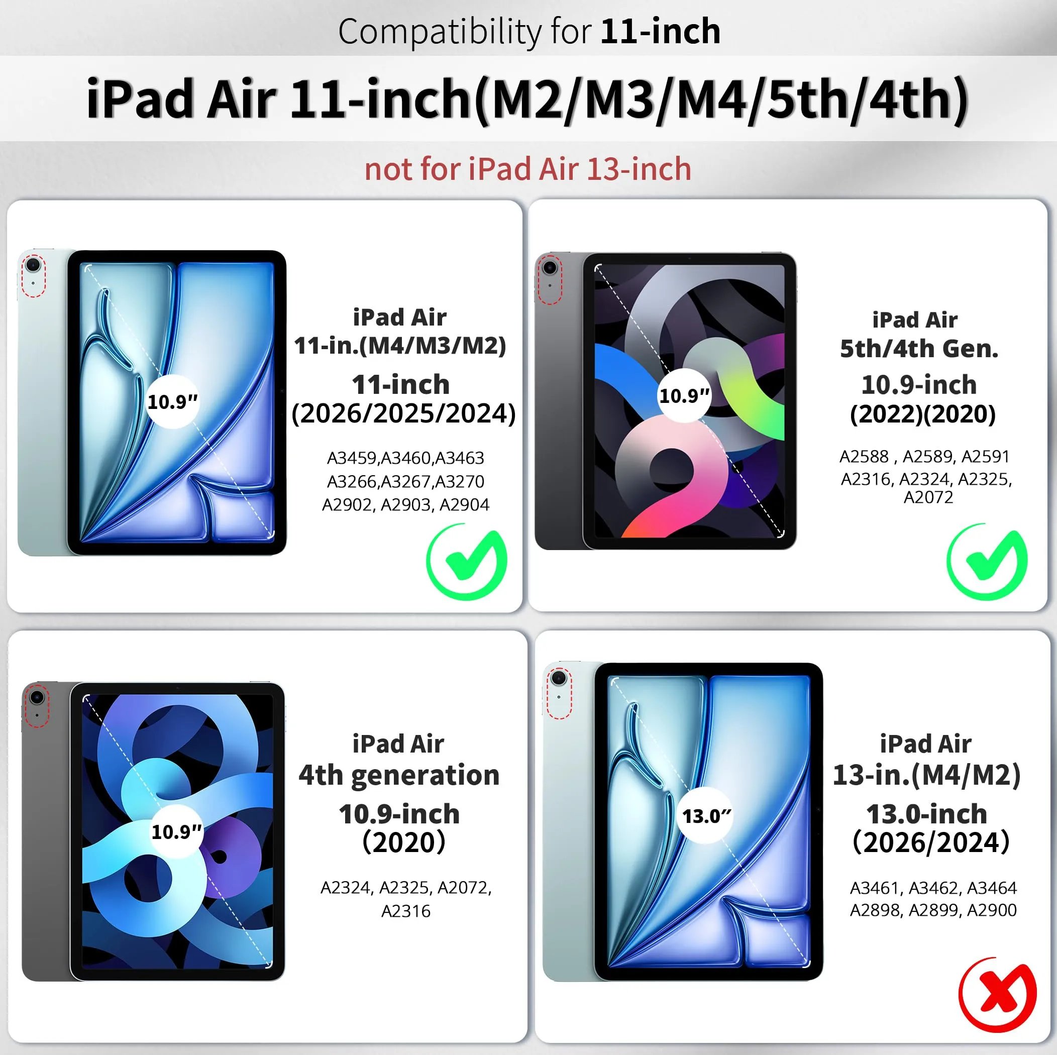 EasyAcc Cover Compatibile con iPad Air 11 Pollici M4/M3/M2 2026/2025/2024 - immagine 2