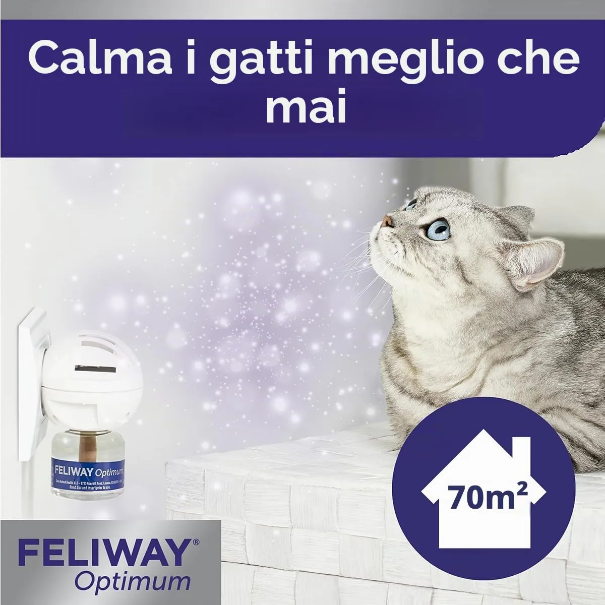 FELIWAY Optimum - Antistress per gatti, complesso di feromoni lenitivi per una serenità rafforzata, confezione economica 3 ricariche (3 x 30 giorni) - immagine 8