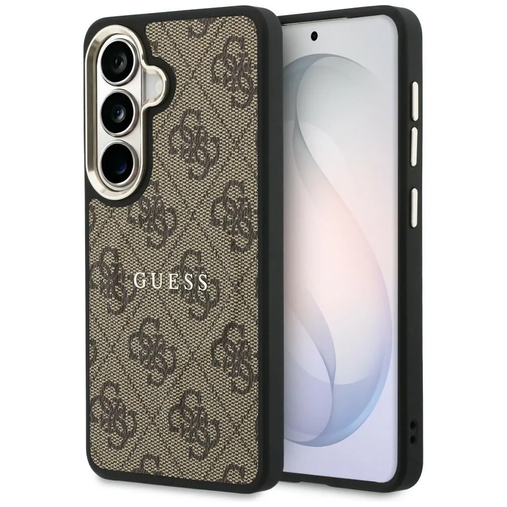 Custodia MagSafe per Samsung Galaxy S26 S942, Guess, 4G Embossed Ring, Marrone - immagine 1