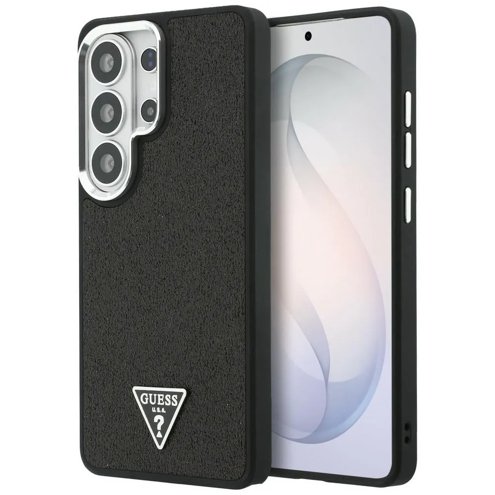 Custodia MagSafe per Samsung Galaxy S26 Ultra S948, Guess, Fixed Glitter Triangle Logo, Nera - immagine 1