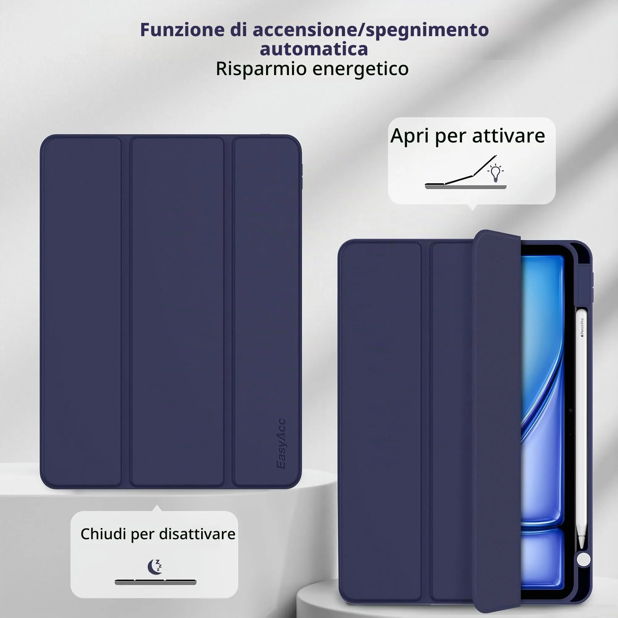 EasyAcc Cover Compatibile con iPad Air 11 Pollici M4/M3/M2 2026/2025/2024 - immagine 3