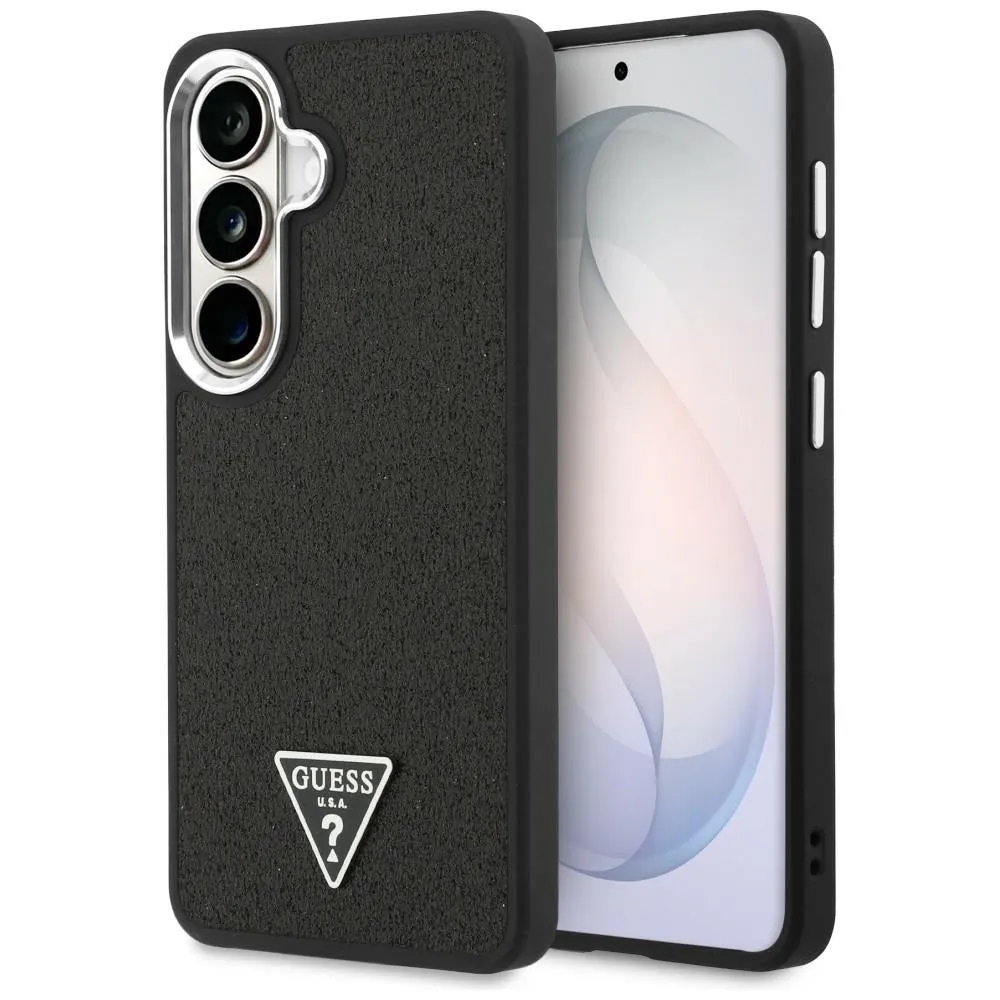 Custodia per Samsung Galaxy S26 S942, Guess, Fixed Glitter Triangle Logo, Nera - immagine 1