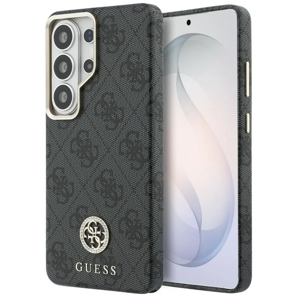 Custodia MagSafe per Samsung Galaxy S26 Ultra S948, Guess, Strass Round Logo, Nera - immagine 1