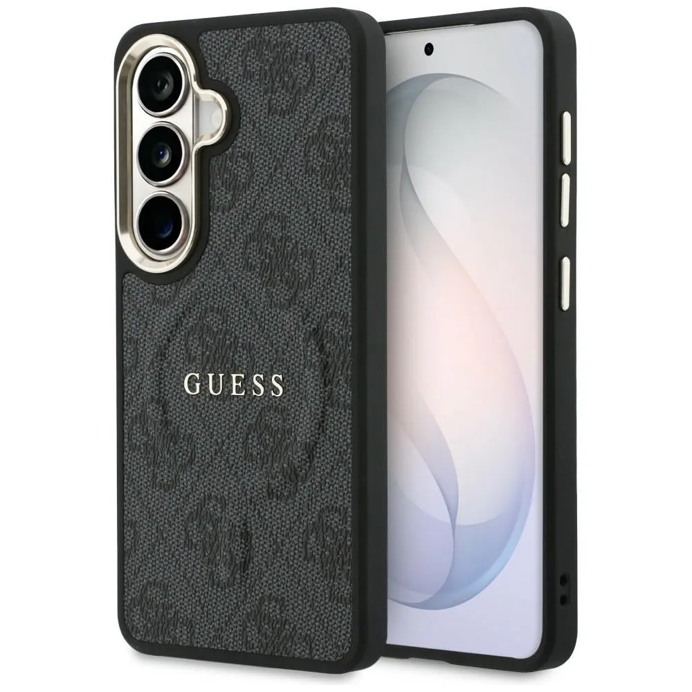 Custodia MagSafe per Samsung Galaxy S26 S942, Guess, 4G Embossed Ring, Nera - immagine 1