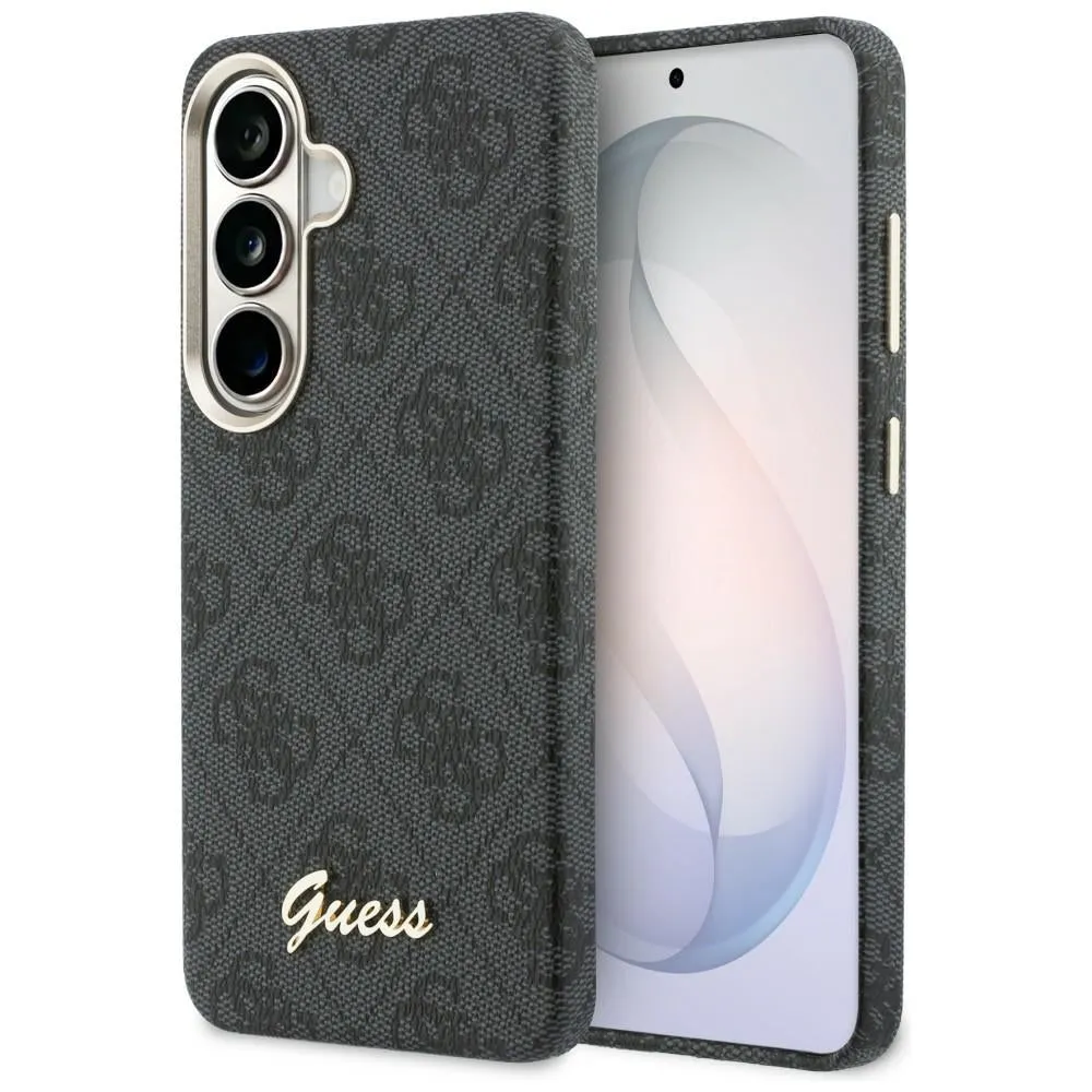 Custodia MagSafe per Samsung Galaxy S26 S942, Guess, 4G Script Logo, Nera - immagine 1