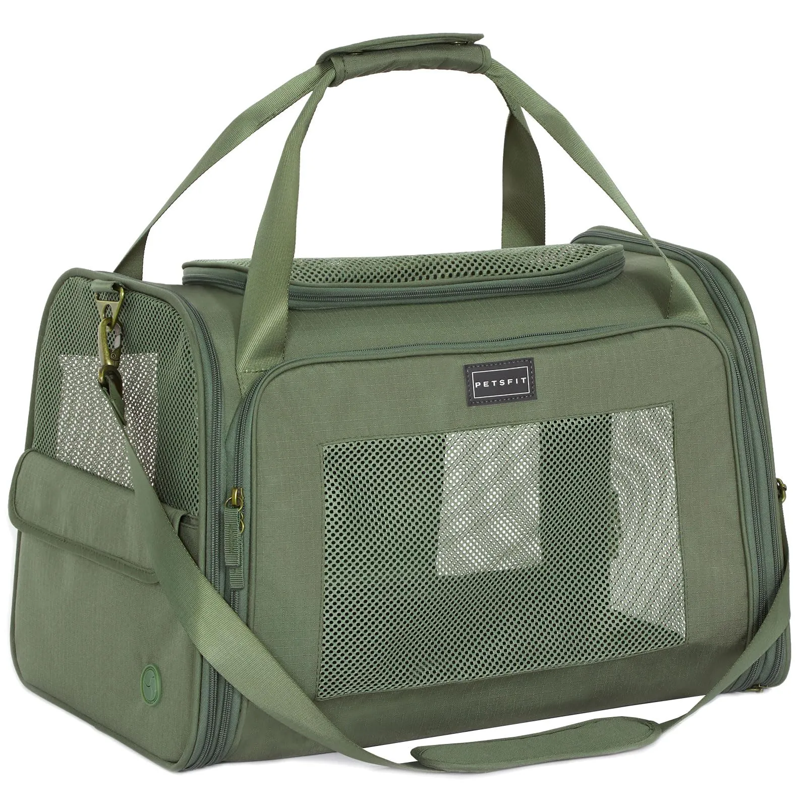 Petsfit Trasportino per gatti e cani pieghevole, borsa per il trasporto per cani e gatti, borsa di alta qualità per cani e gatti con tracolla e morbido cuscino espandibile, grande - immagine 1